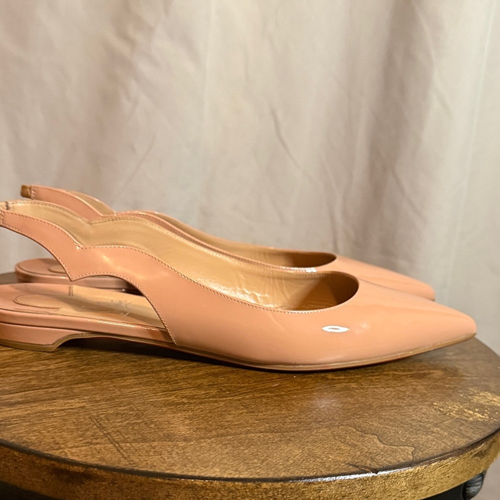 Christian Louboutin Hot Chickita Nude Patent Slingback Flats